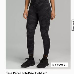 ××SOLD VIA XPOST**Lululemon BasePace Blk Camo Sz14